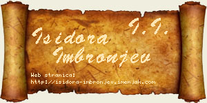 Isidora Imbronjev vizit kartica
